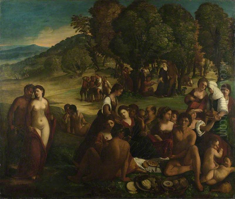 A Bacchanal Oil Painting by Dosso Dossi