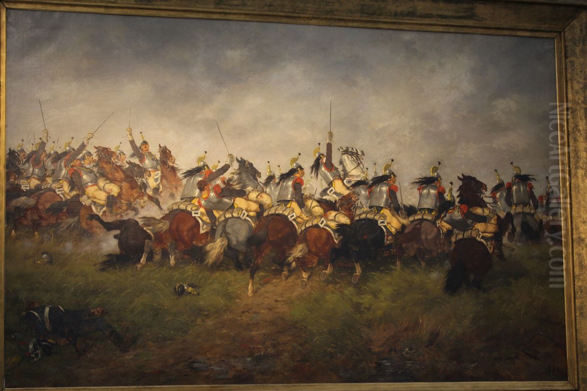 Les cuirassiers de Waterloo Oil Painting by unknown