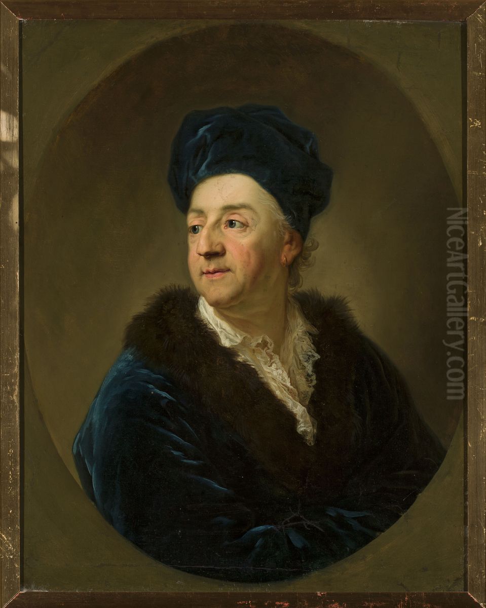 Portrait of Johann Nepomuk von Schaffgotsch in a bathrobe. Oil Painting by Anton Graff