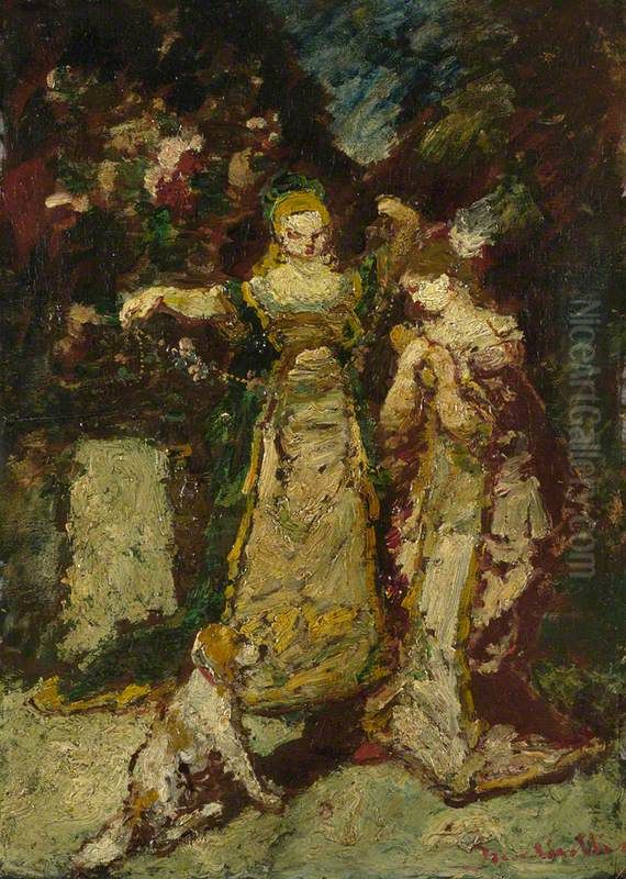 Subject Composition Oil Painting by Adolphe Joseph Thomas Monticelli