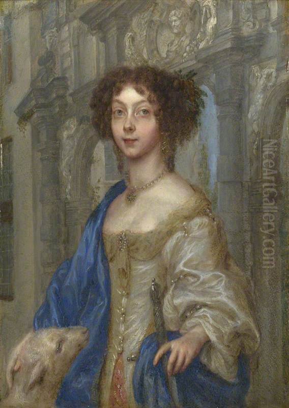 Portrait of a Woman as Saint Agnes Oil Painting by Gonzales Coques