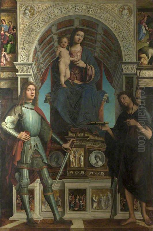 The Virgin and Child with Saints Oil Painting by Lorenzo Costa