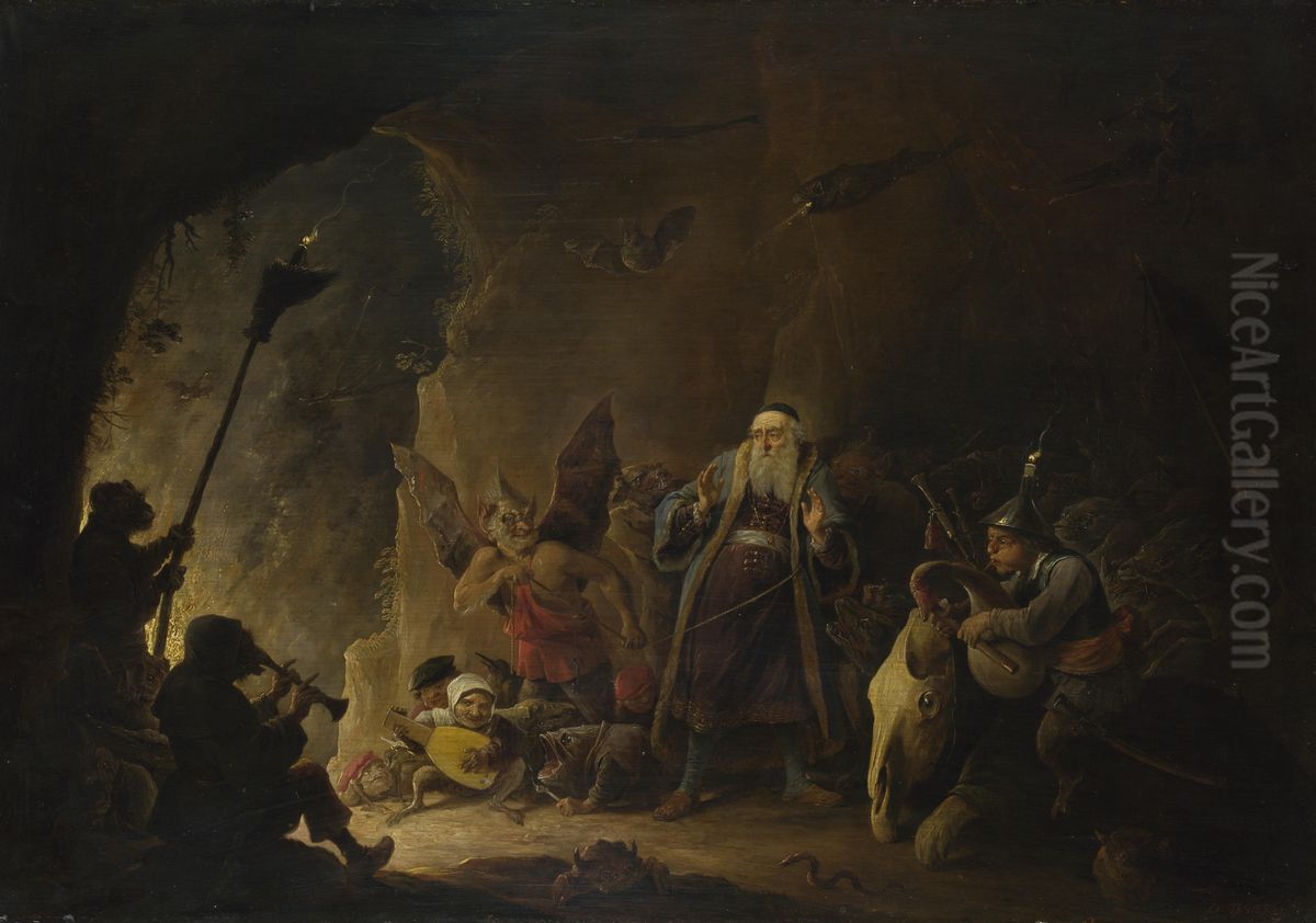 The Rich Man being led to Hell Oil Painting by David Teniers the Younger