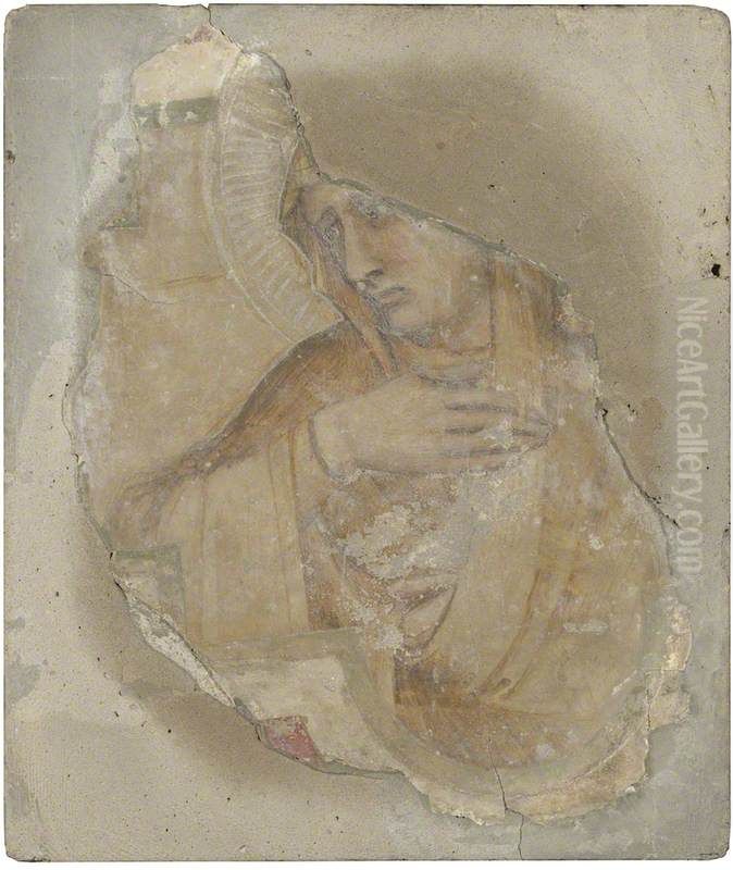 A Female Saint in Yellow Oil Painting by Pietro Lorenzetti