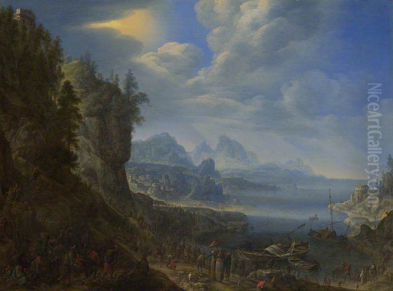 Christ Teaching from Saint Peter\ Oil Painting by Herman Saftleven