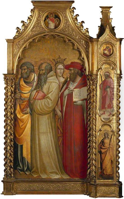 Saints Peter, Romuald, Catherine and Jerome Oil Painting by Giovanni dal Ponte