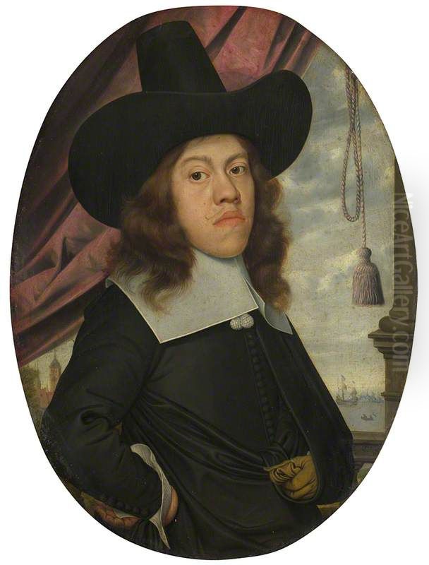 Portrait of a Young Man Oil Painting by Wolfgang Heimbach