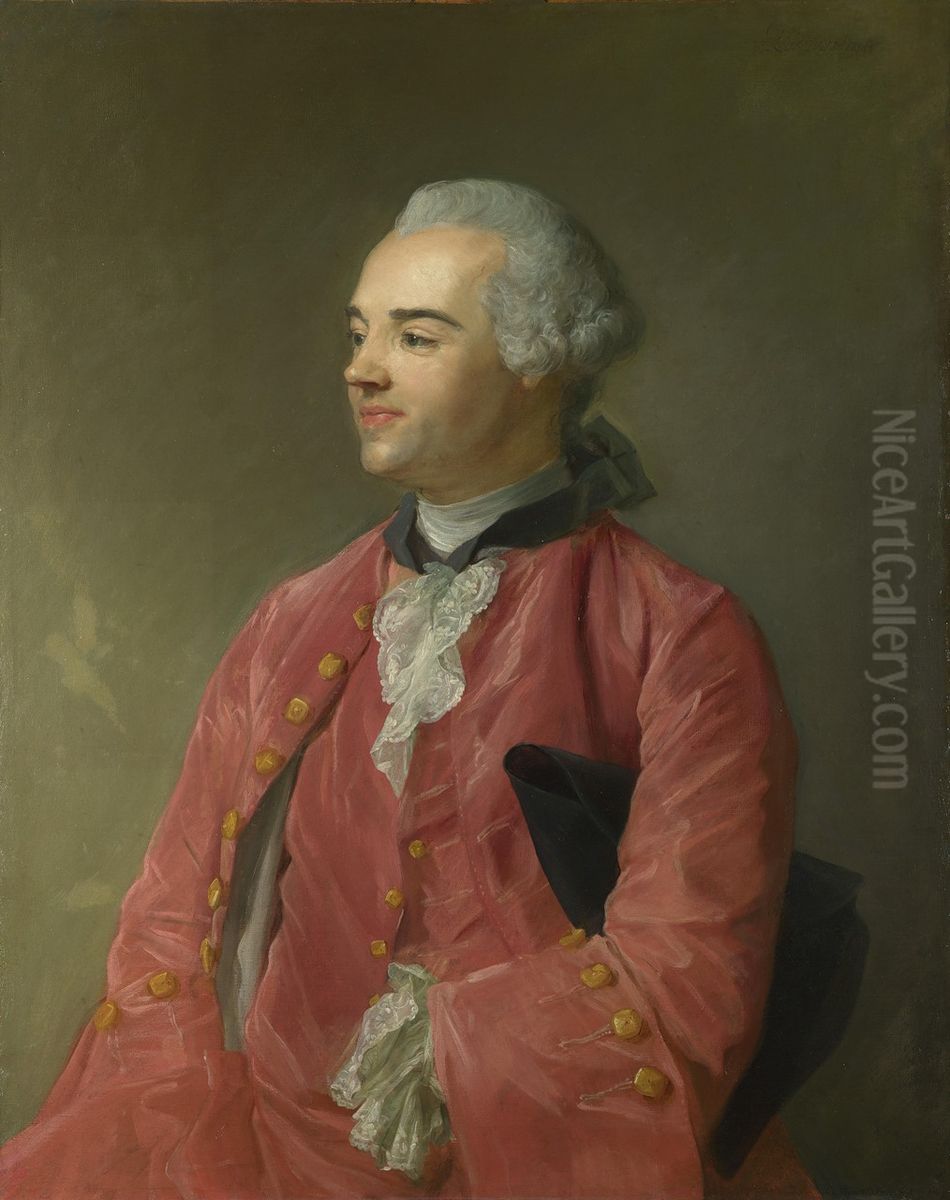 Portrait of Jacques Cazotte (1719-1792) Oil Painting by Jean-Baptiste Perronneau