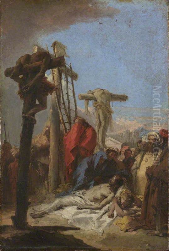 The Lamentation at the Foot of the Cross Oil Painting by Giovanni Domenico Tiepolo