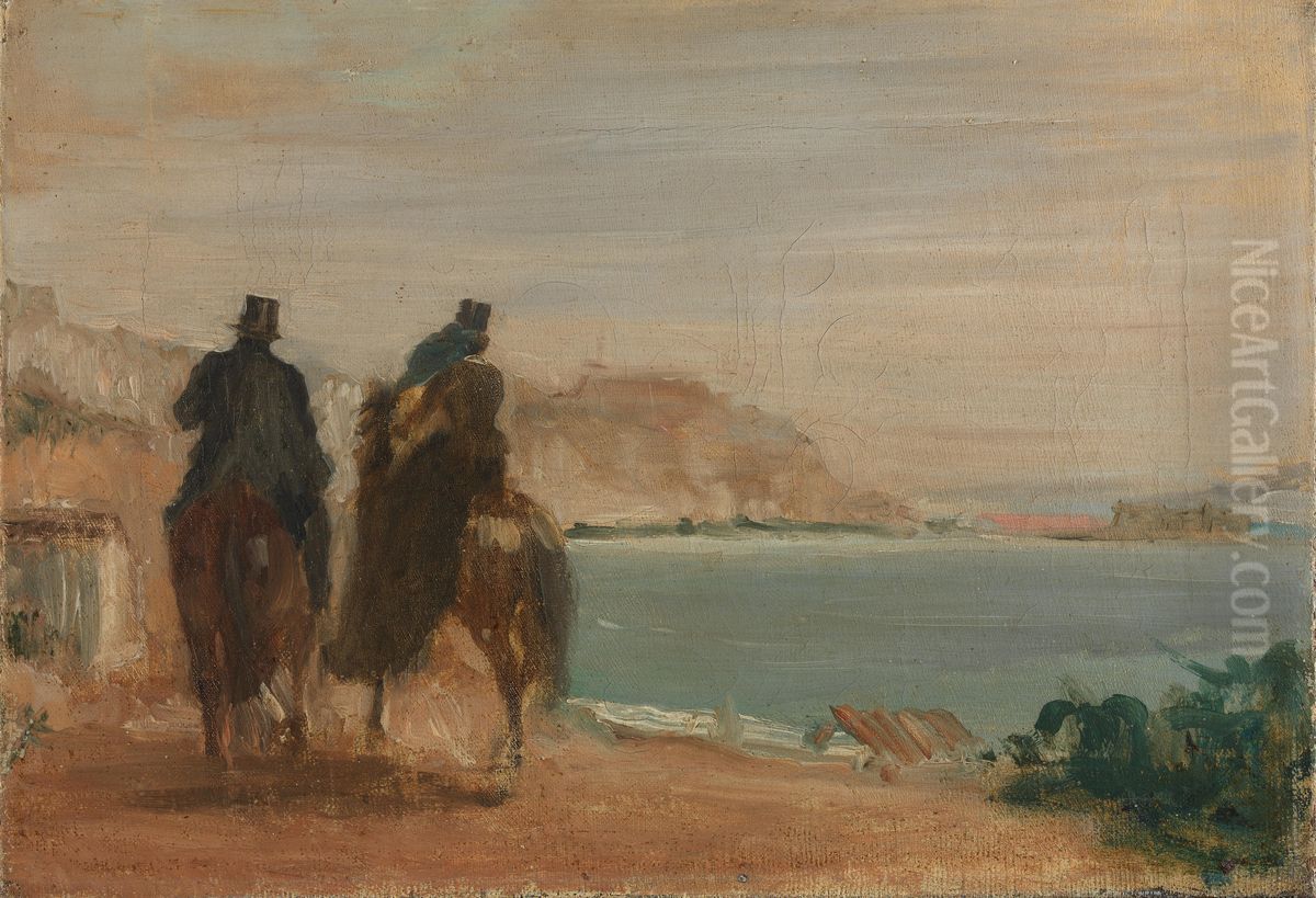 Promenade beside the Sea Oil Painting by Edgar Degas
