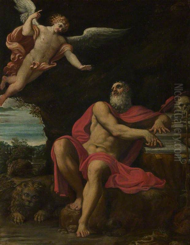 The Vision of Saint Jerome Oil Painting by Domenico Zampieri (Domenichino)
