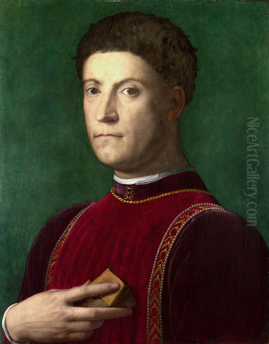 Portrait of Piero de\ Oil Painting by Bronzino