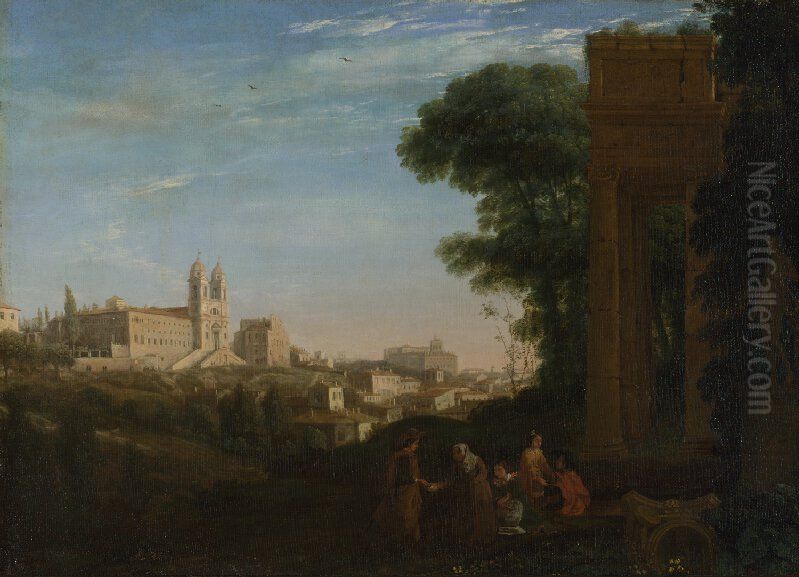 A View in Rome Oil Painting by Claude Lorrain (Claude Gellee)