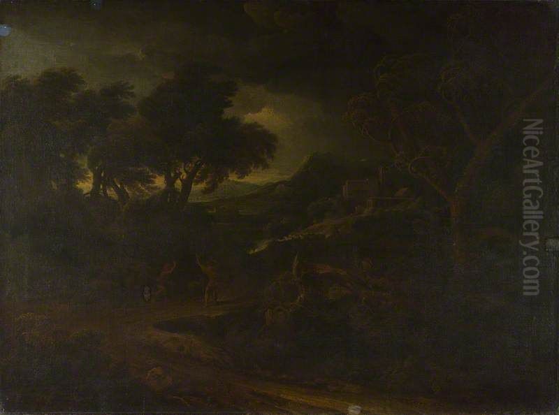 Landscape with a Storm Oil Painting by Gaspard Dughet