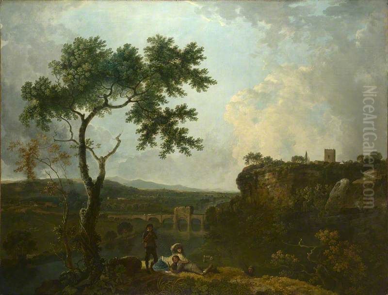 Holt Bridge on the River Dee Oil Painting by Richard Wilson