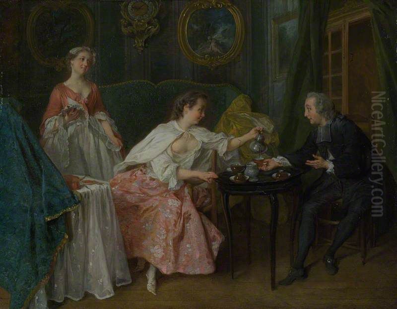 Morning Oil Painting by Nicolas Lancret