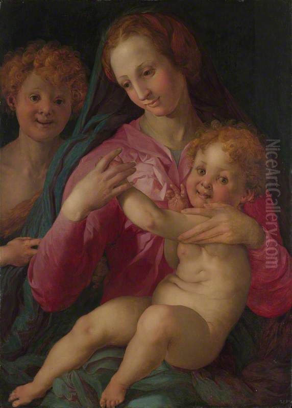 The Madonna and Child with the Infant Baptist Oil Painting by Pontormo