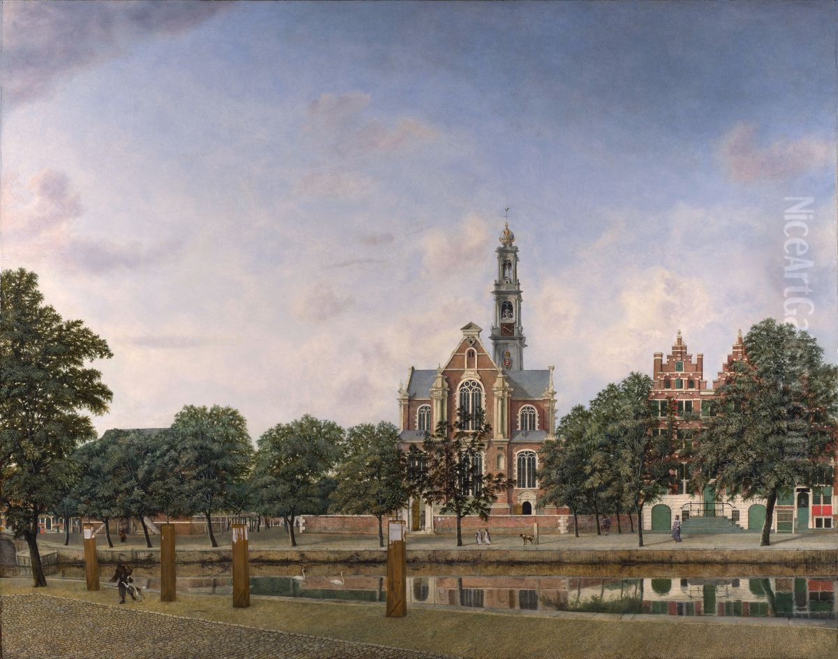 View of the Westerkerk, Amsterdam Oil Painting by Jan Van Der Heyden