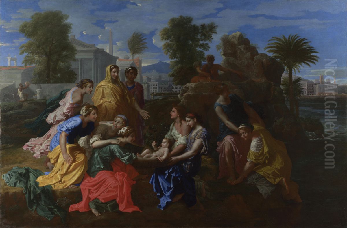 The Finding of Moses Oil Painting by Nicolas Poussin
