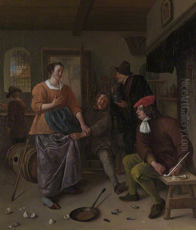 The Interior of an Inn ('The Broken Eggs') Oil Painting by Jan Steen
