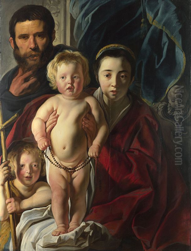The Holy Family and Saint John the Baptist Oil Painting by Jacob Jordaens