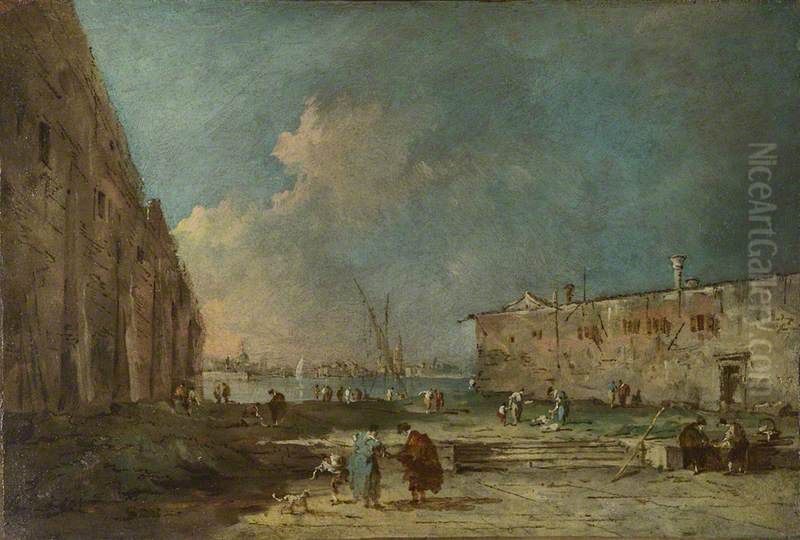 A View near Venice (?) Oil Painting by Francesco Guardi