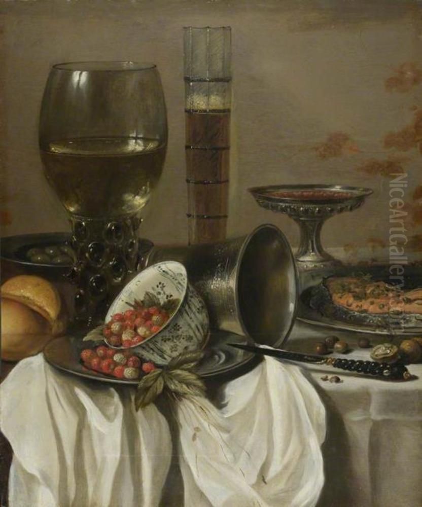 Still Life with Drinking Vessels Oil Painting by Pieter Claesz