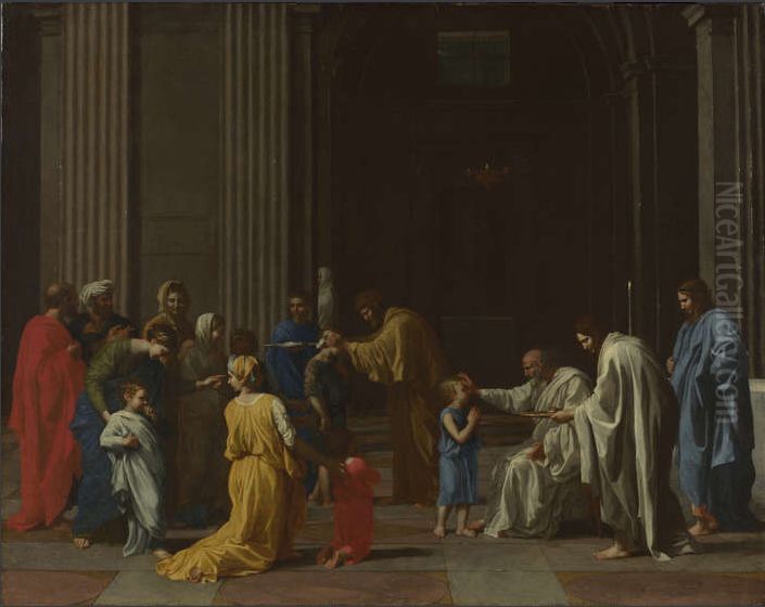 Seven Sacraments - Confirmation I Oil Painting by Nicolas Poussin