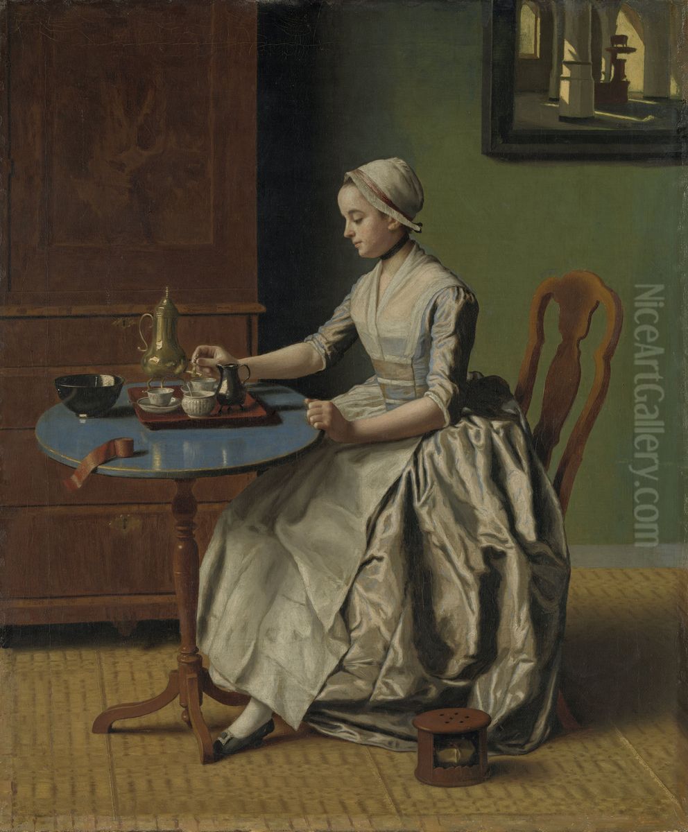 Dutch Girl at Breakfast Oil Painting by Jean-Etienne Liotard