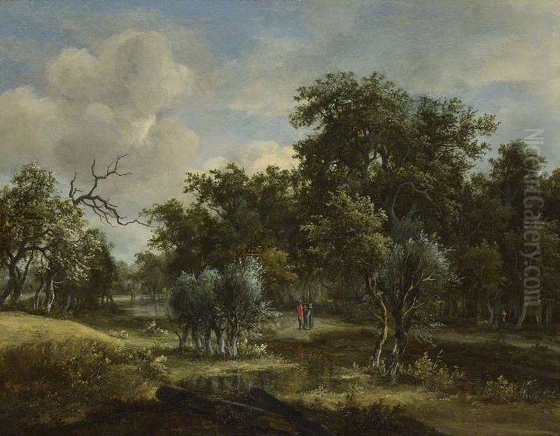 A Stream by a Wood Oil Painting by Meindert Hobbema