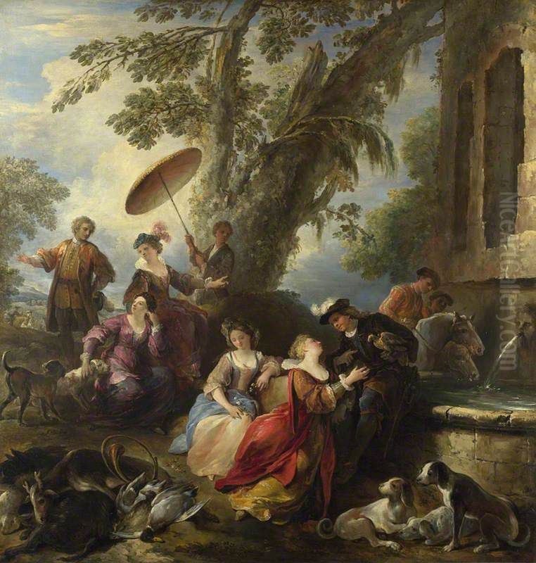 The Return from the Hunt Oil Painting by Joseph Francois Parrocel