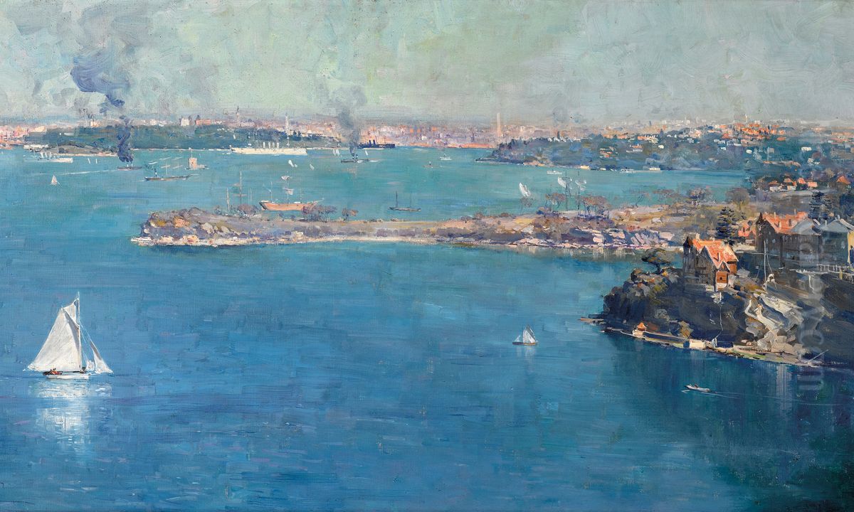 Sydney Harbour Oil Painting by Arthur Streeton