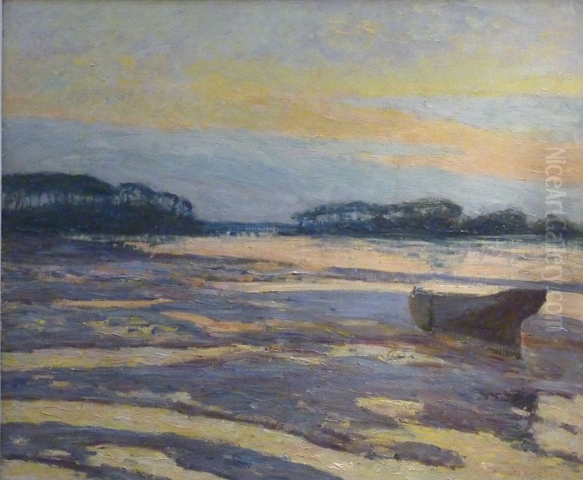 Yellow Dusk on the Mudflats, Loctudy Oil Painting by Maxime Maufra