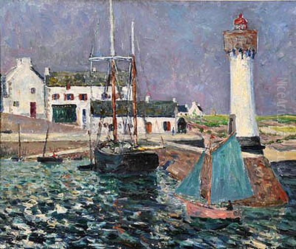 Le phare du Port Haliguen Oil Painting by Maxime Maufra