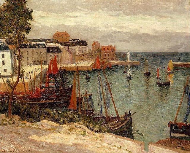 The Port of Sauzon Belle Isle en Mer Oil Painting by Maxime Maufra