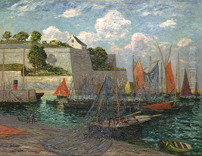 The Port and the Castle in Belle-Ile Oil Painting by Maxime Maufra