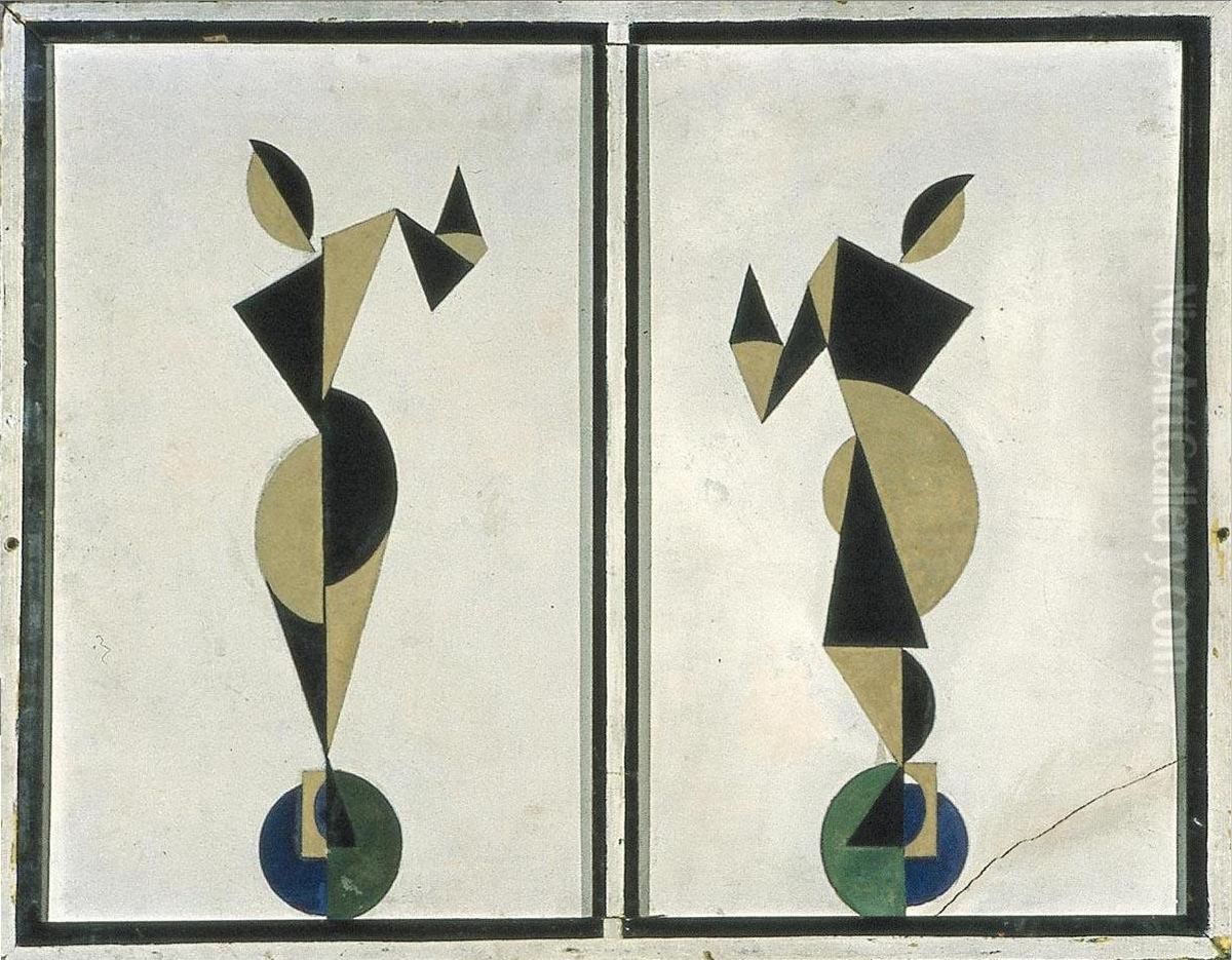 Dancers Oil Painting by Theo van Doesburg
