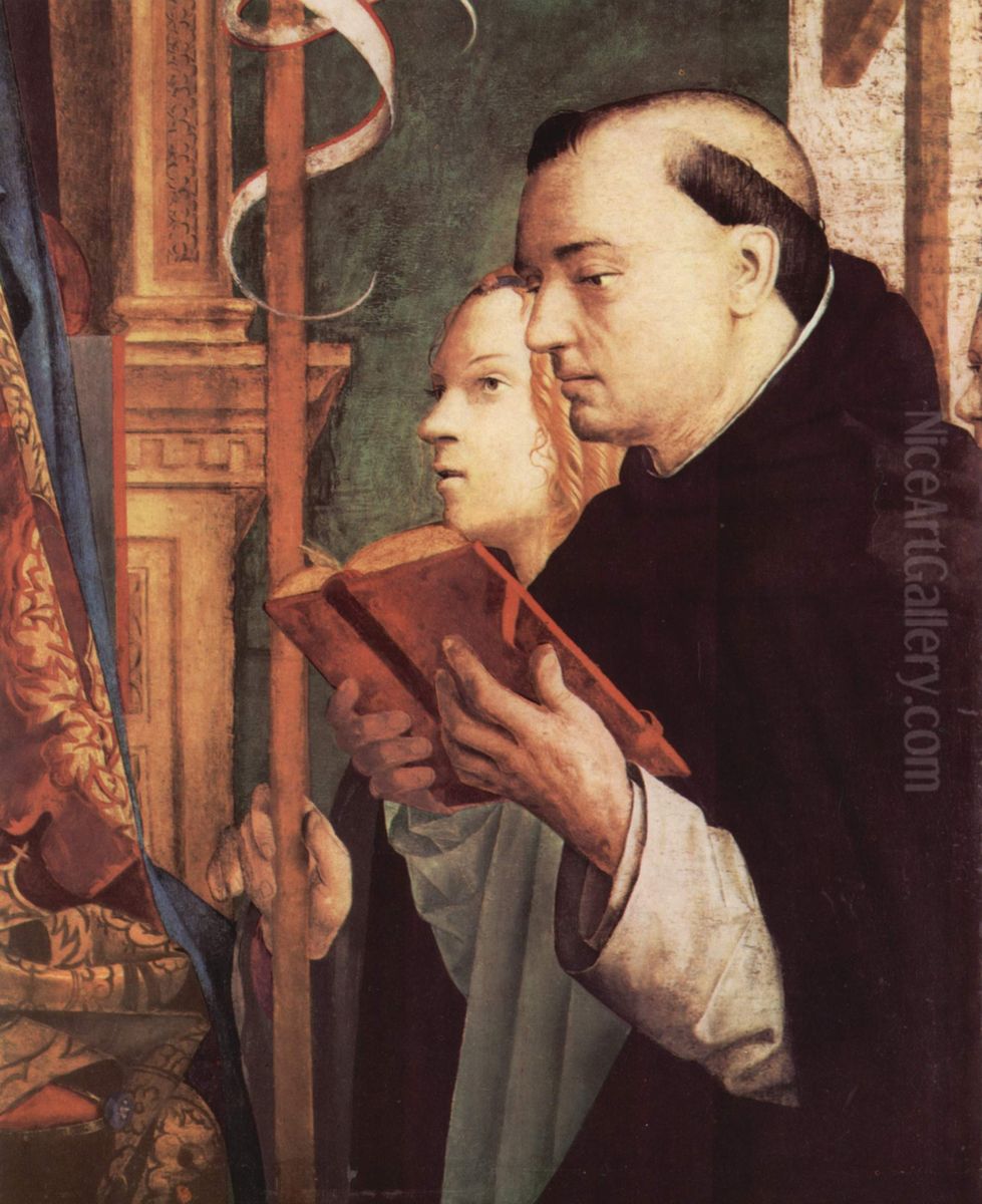 Right panel San Cassiano Altarpiece with St Dominic Oil Painting by Antonello da Messina