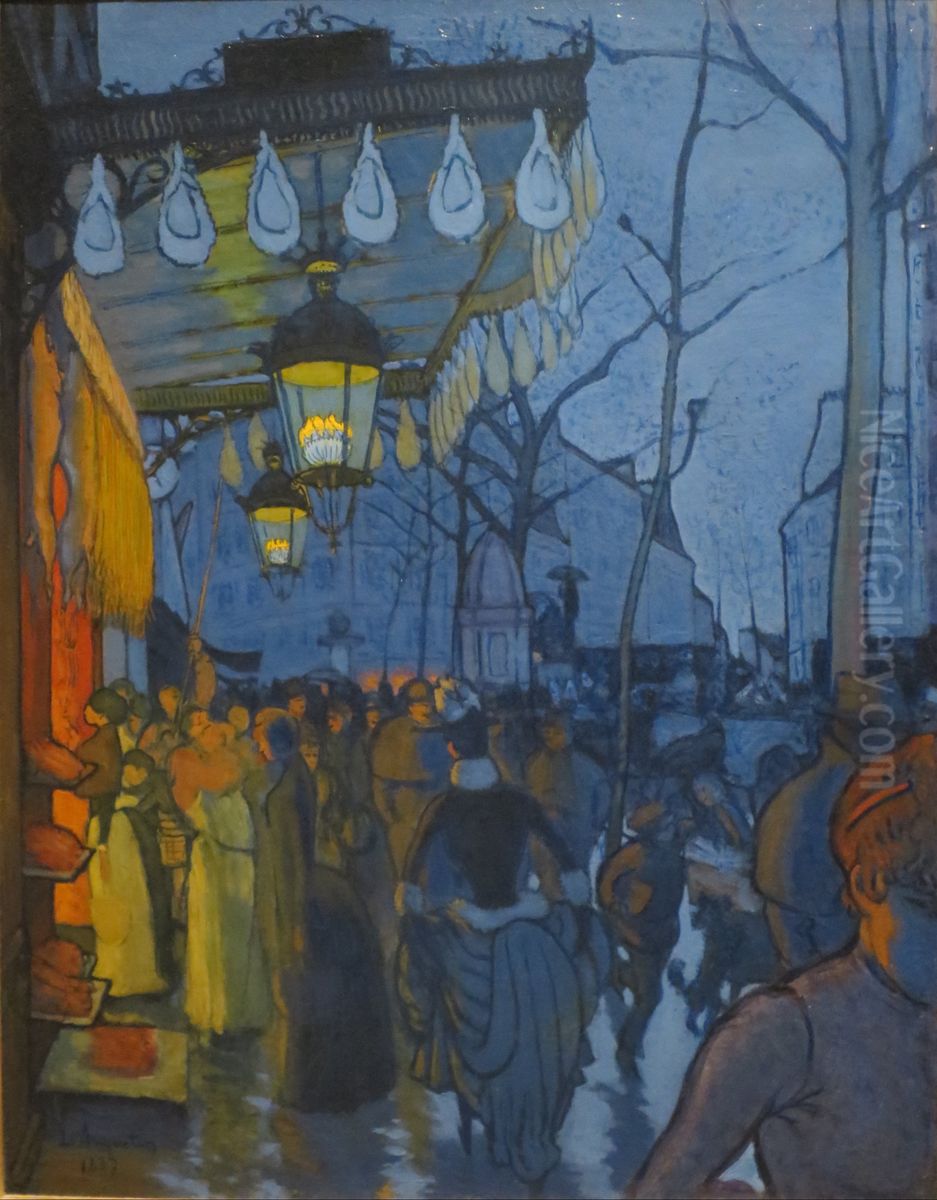 Avenue de Clichy: Five O'Clock in the Evening Oil Painting by Louis Anquetin