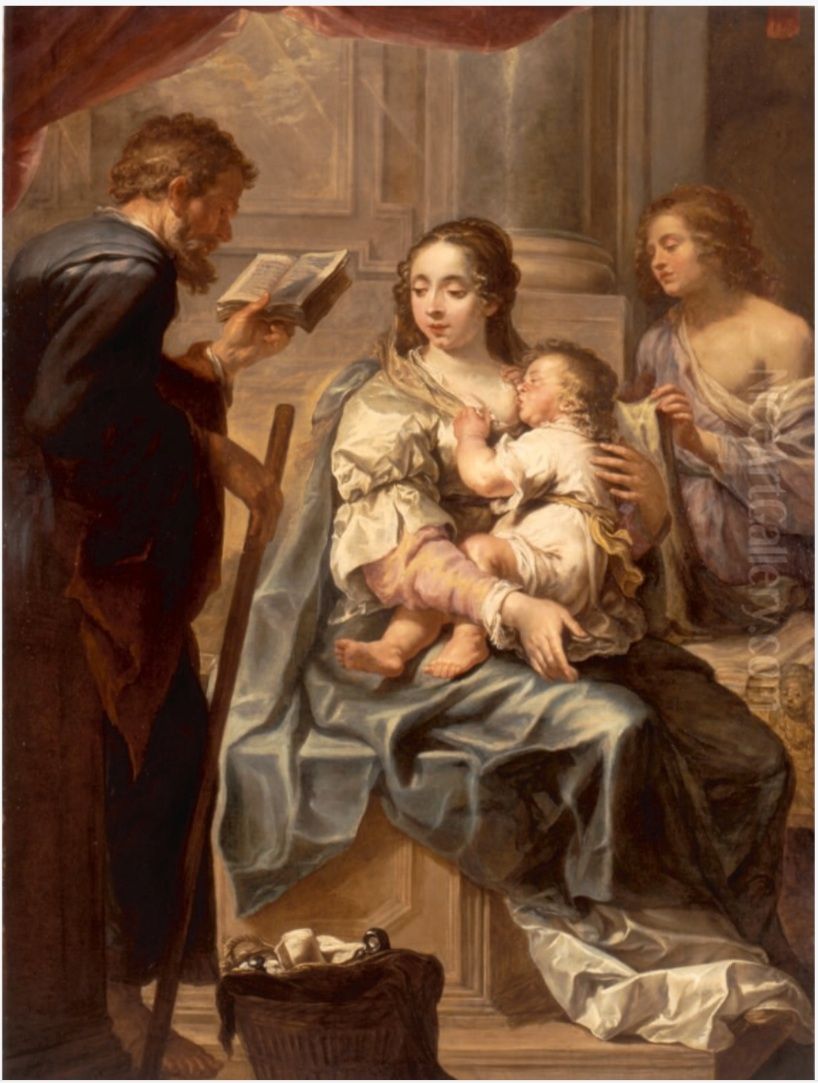 The Holy Family Oil Painting by Jacques de l'Ange