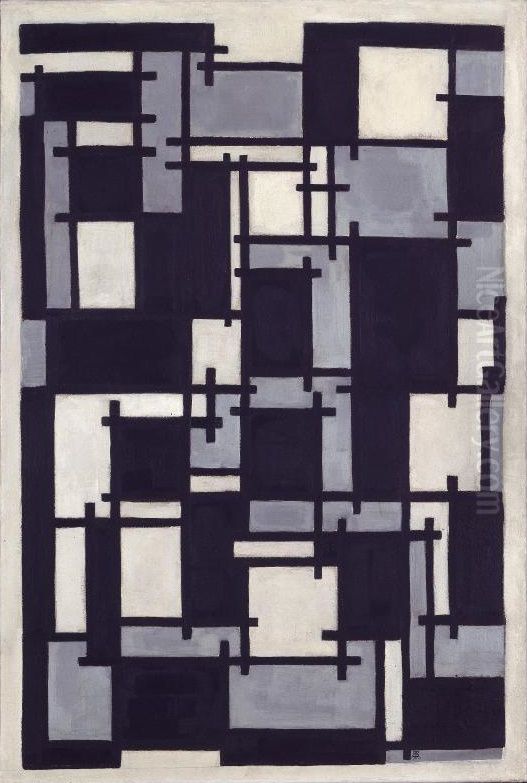 Composition X Oil Painting by Theo van Doesburg