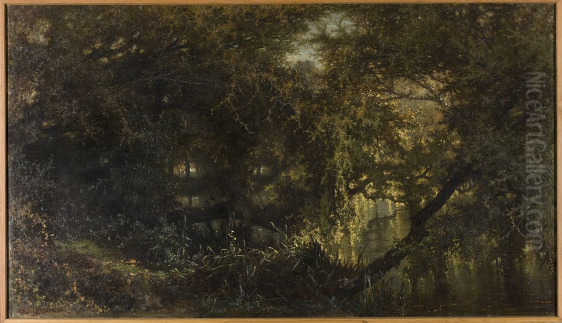 The pond at Oosterbeek Oil Painting by Johannes Warnardus Bilders