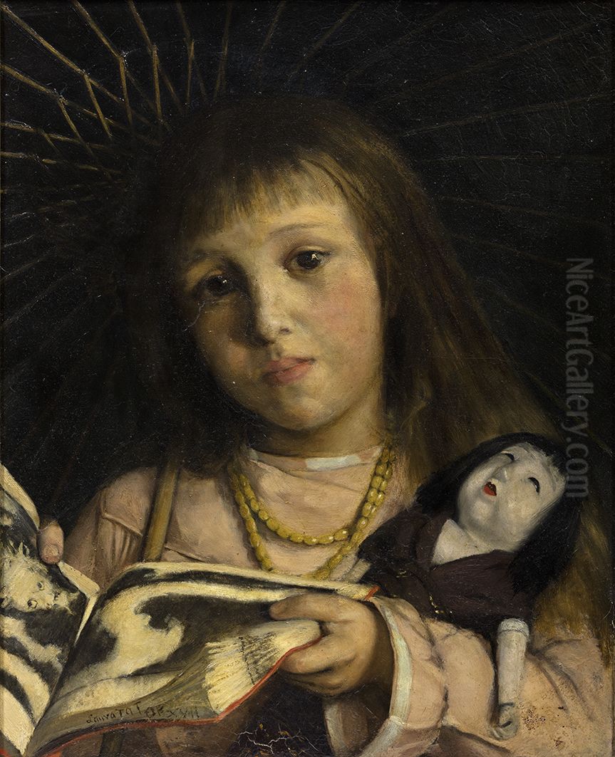 Geschenken uit Japan, Oil Painting by Laura Theresa Alma-Tadema