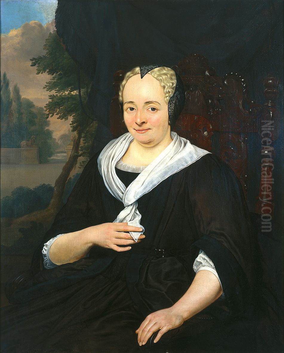 Sara van Delden-de Booser, Sara de Boser, Oil Painting by Jan Abel Wassenbergh I