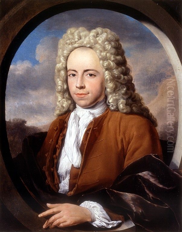 Portrait of Jan van Delden (?-1770), echtgenoot van Sophia de Boser (?-1758), zoon van Izak van Delden en Sara de Boser Oil Painting by Jan Abel Wassenbergh I
