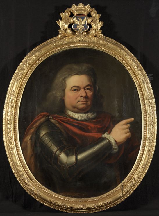 Berend Aldringa (1674-1745), op 61-jarige leeftijd, Oil Painting by Jan Abel Wassenbergh I