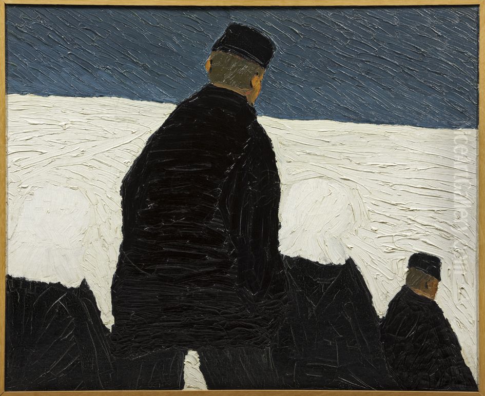 Kerkgang in de sneeuw (S-13) Oil Painting by Hendrik Nicolaas Werkman