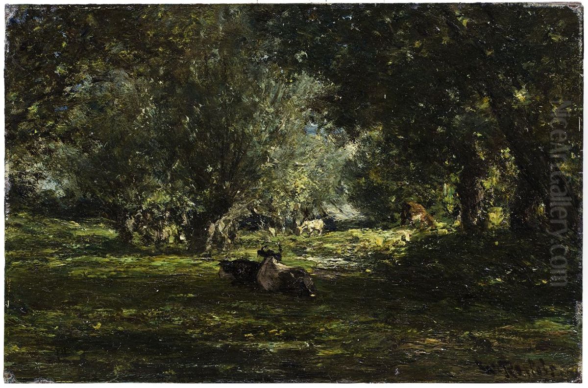 Boslandschap Oil Painting by Willem Roelofs