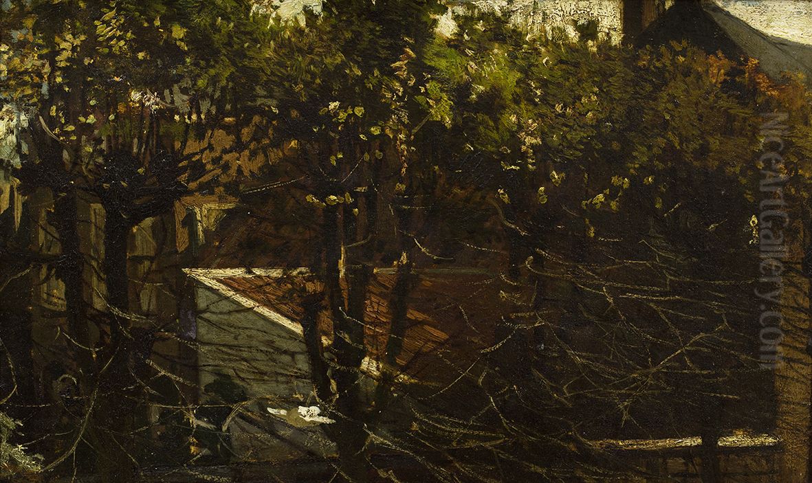 In het hofje van Nieuwkoop Oil Painting by Matthijs Maris