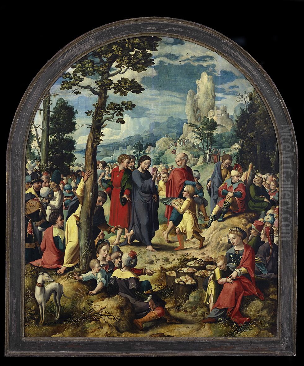 The multiplication of loaves and fishes Oil Painting by Jan Swart Van Groningen
